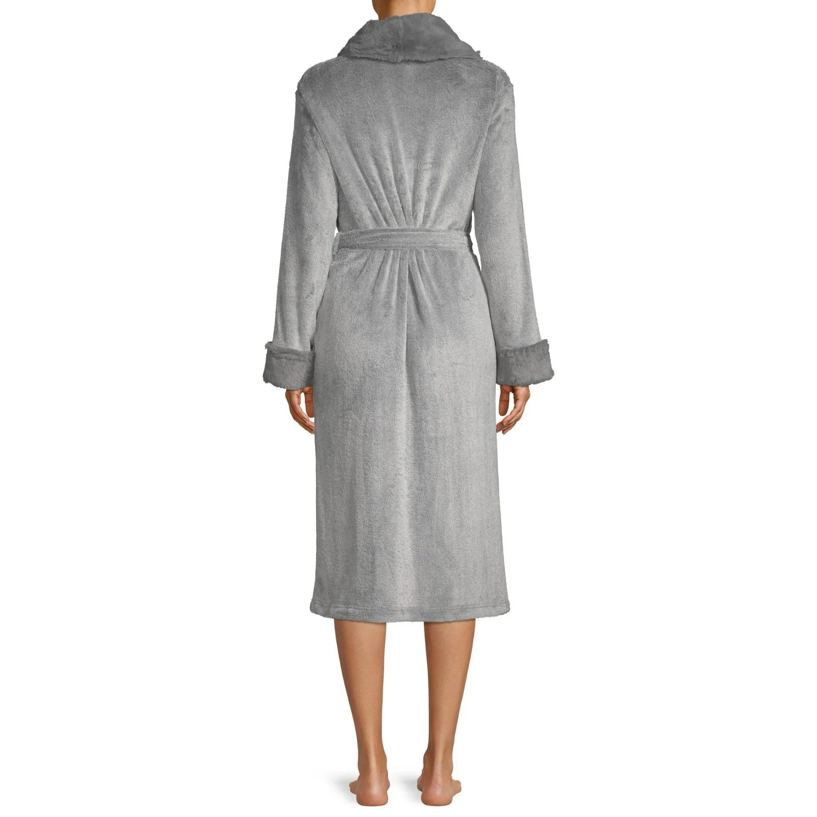 Secret Treasures Women's 3XL Faux Mink Bath Robe – Grey