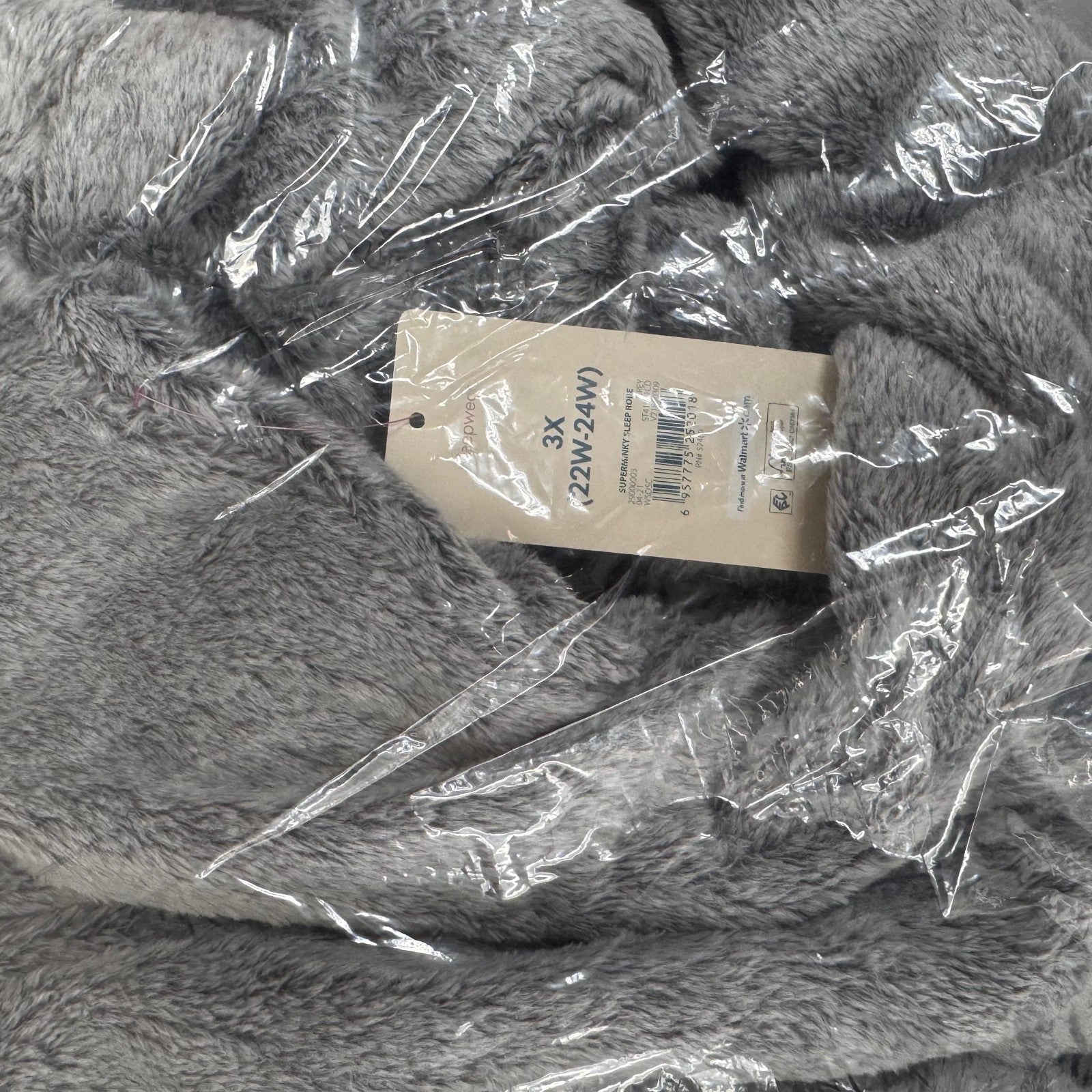 Secret Treasures Women's 3XL Faux Mink Bath Robe – Grey