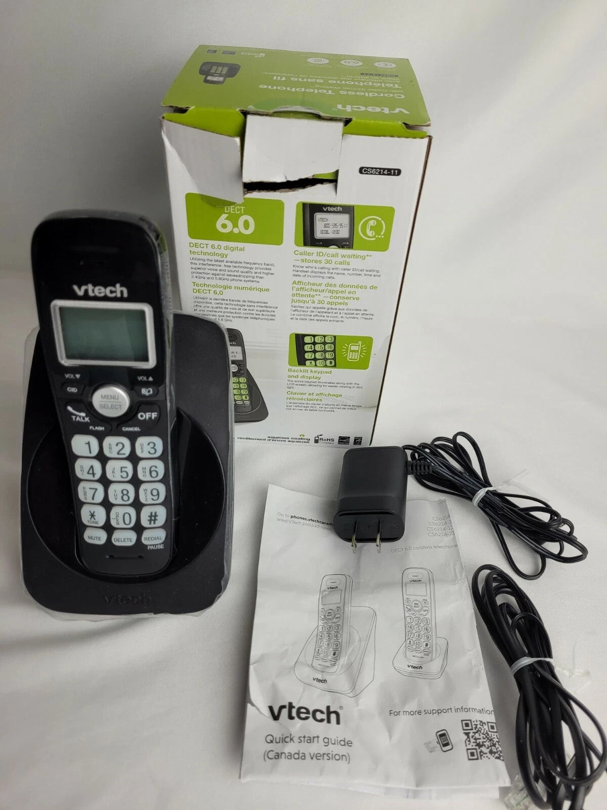 VTech CS6214-11 DECT 6.0 Cordless Phone with Caller ID