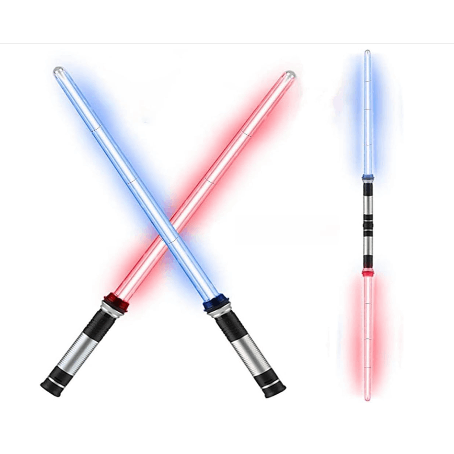 2-Pack LED Light Up Toy Swords with Motion Sound Effects