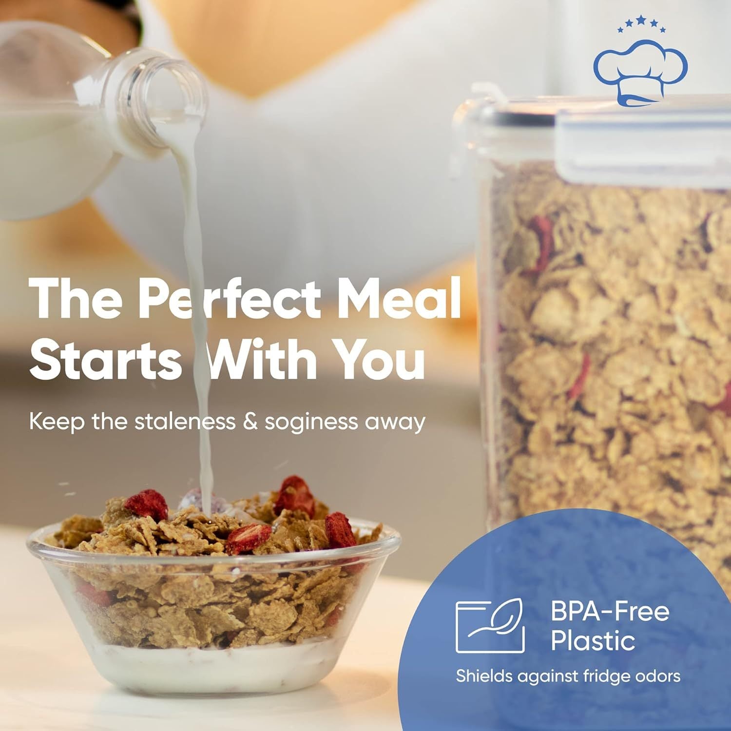 Chef's Path Airtight Cereal Storage Container Set 135.2oz BPA-Free