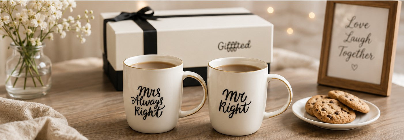 Mr Right & Mrs Always Right Coffee Mug Set – 380ml Ceramic