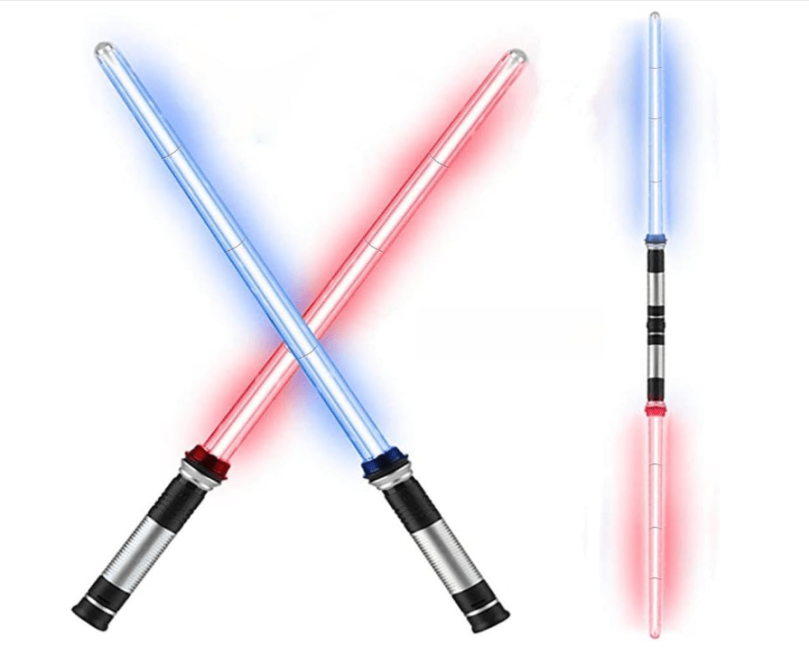 2-Pack LED Light Up Toy Swords with Motion Sound Effects