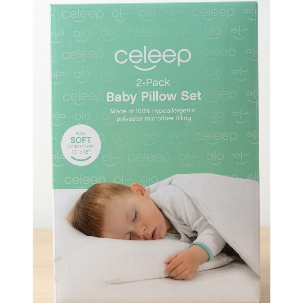 Celeep Toddler Pillows Set of 2, 13 x 18 Inch Soft Organic Bedding