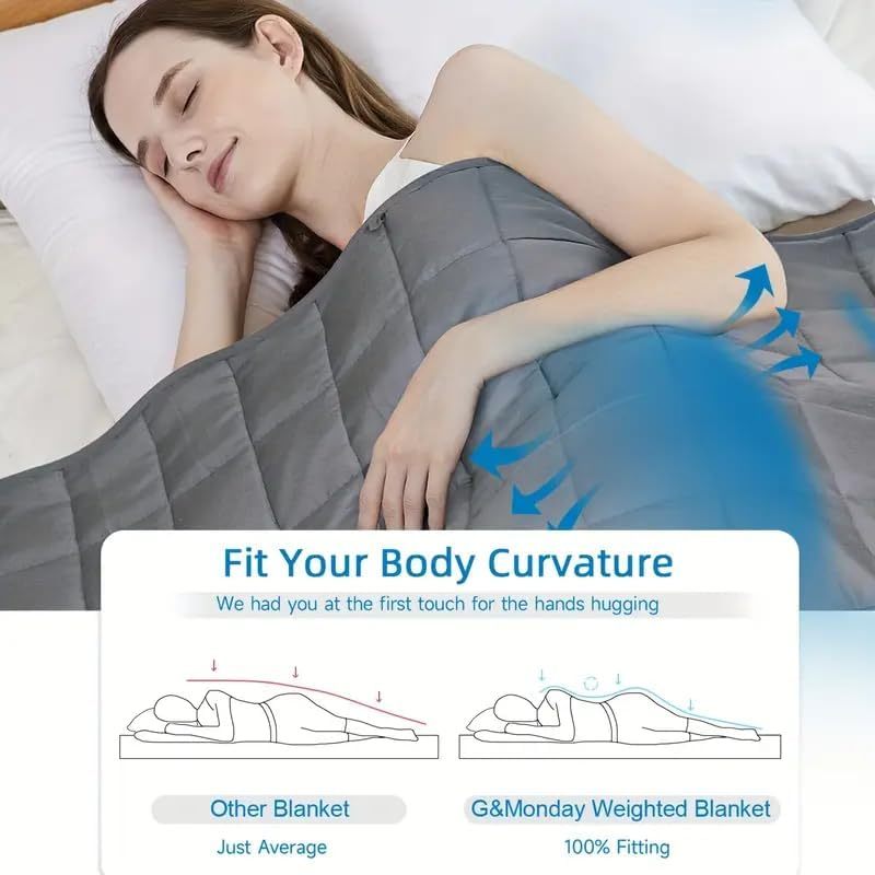 20 lb (9 kg) Soft Cooling Weighted Blanket for Adults with Premium Glass Beads