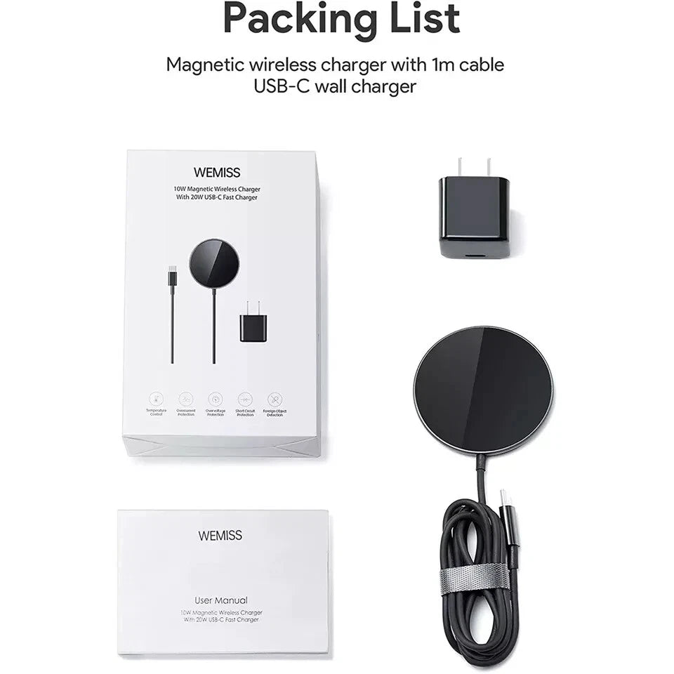 Wemiss WL-A1 Magnetic MagSafe Wireless Charger with 20W USB-C Charging Dock