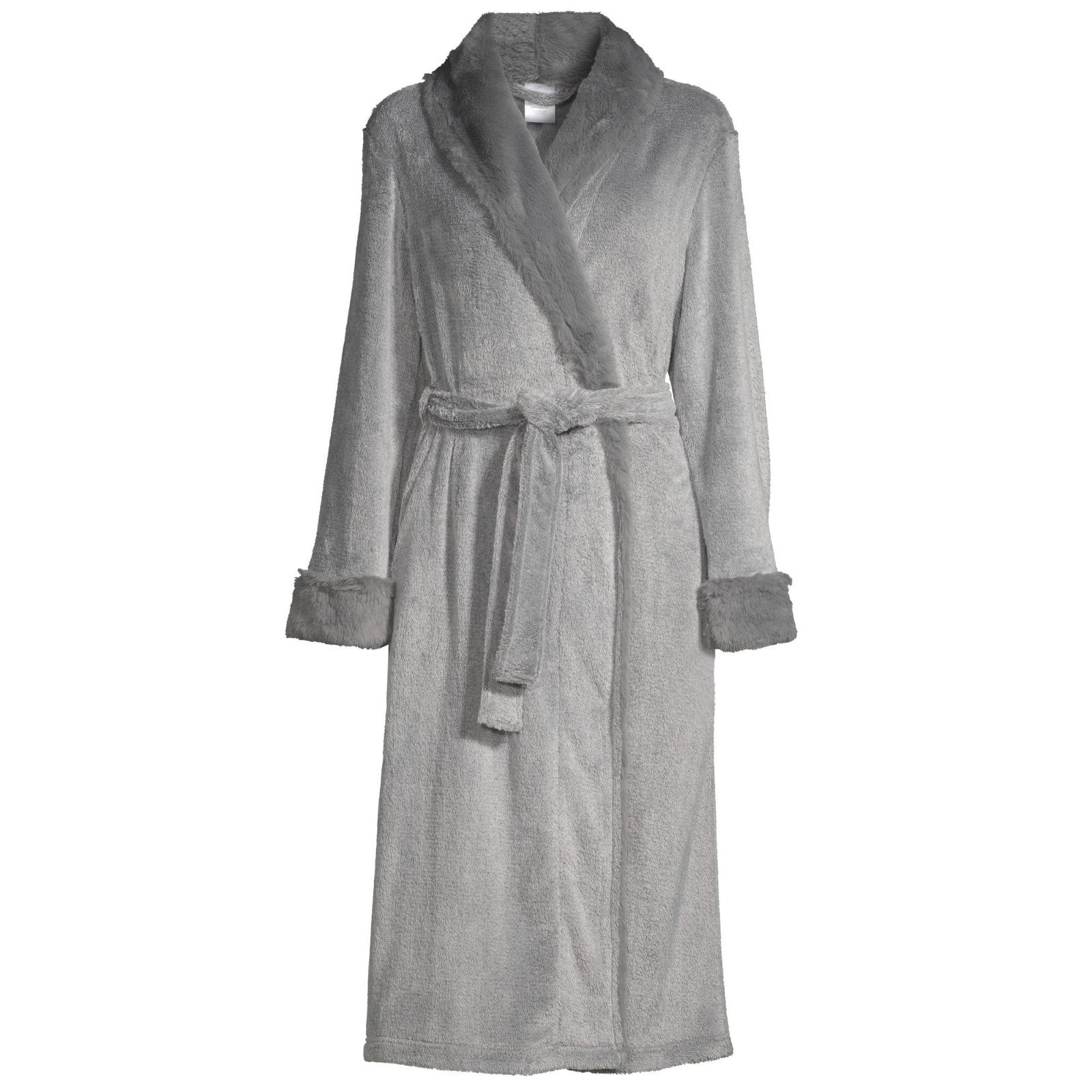 Secret Treasures Women's 3XL Faux Mink Bath Robe – Grey