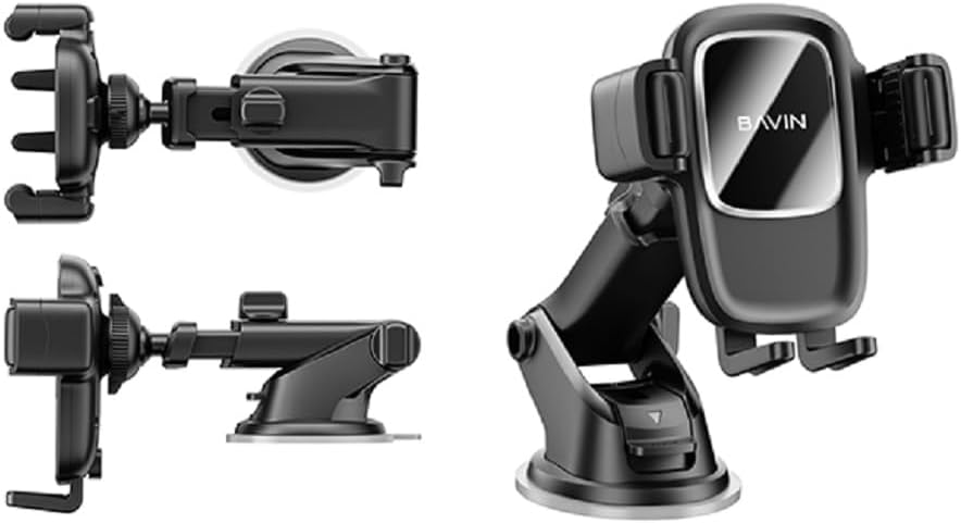 BAVIN PS47 Universal Car Phone Mount with Metal Suction Cup Base