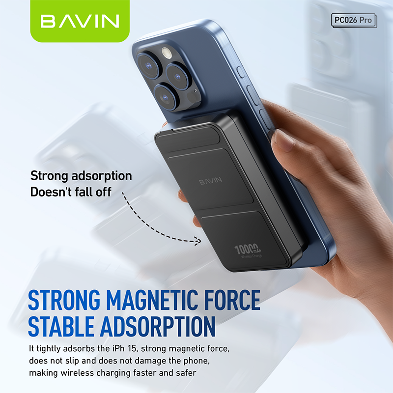 BAVIN PC026 Pro 10000mAh 15W Magnetic Wireless Power Bank