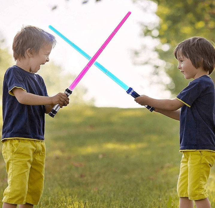 2-Pack LED Light Up Toy Swords with Motion Sound Effects