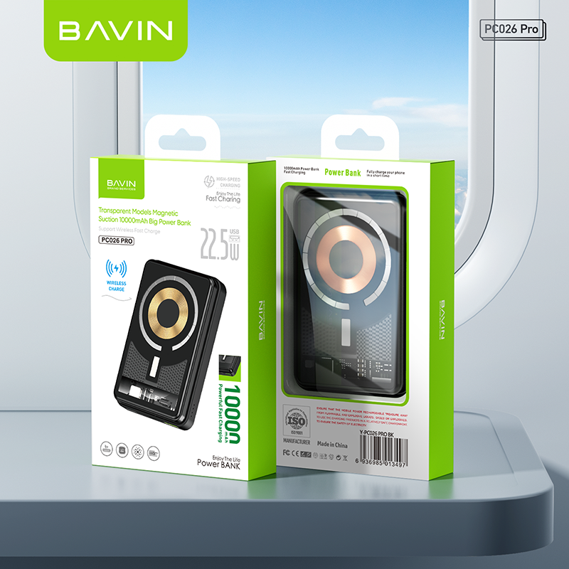 BAVIN PC026 Pro 10000mAh 15W Magnetic Wireless Power Bank