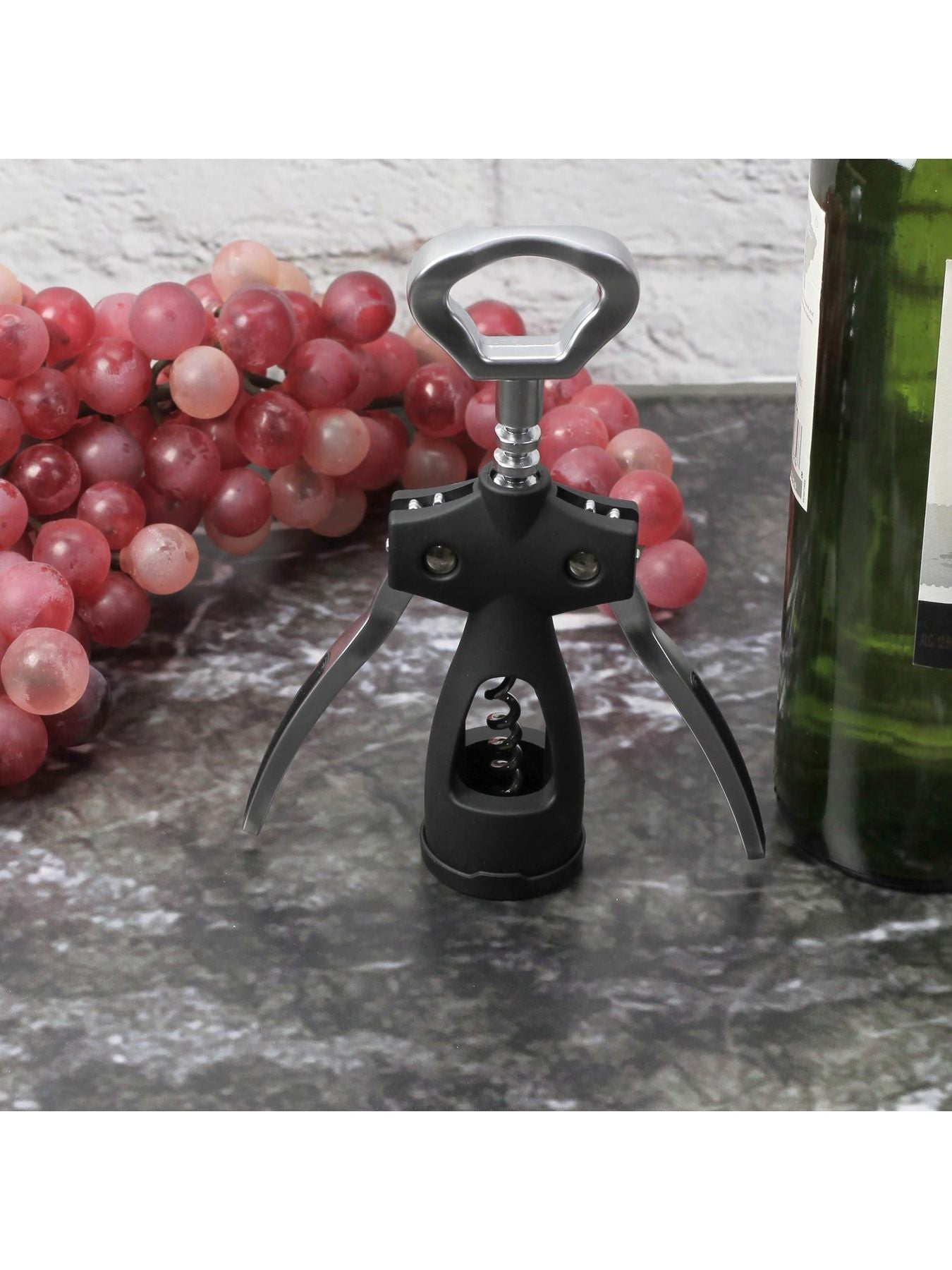 Craft Kitchen Heavy Duty Wing Corkscrew – Black & Stainless Steel