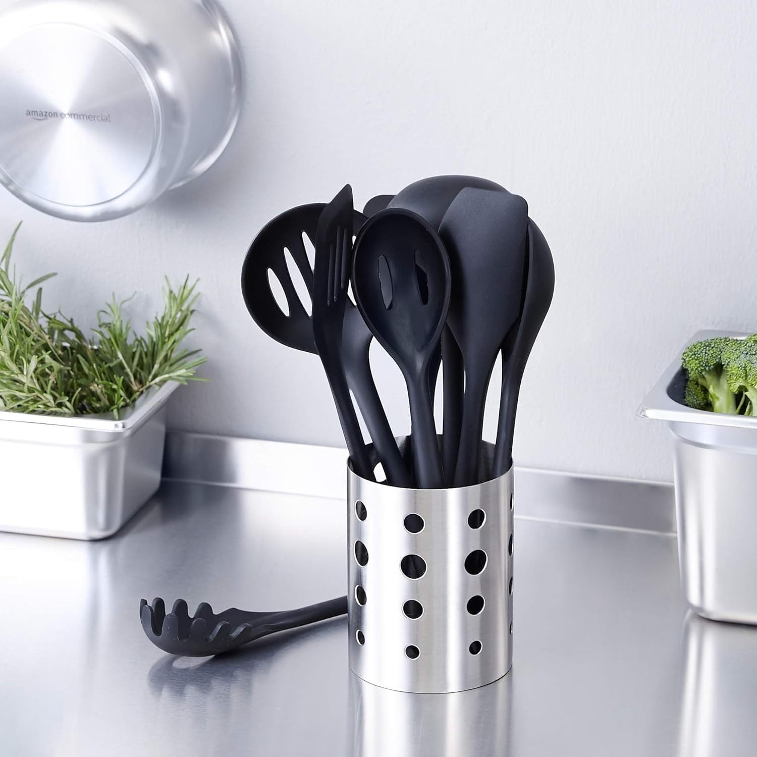 Silicone Non-Stick Heat Resistant Cooking Utensil Set, 8-Piece, Black
